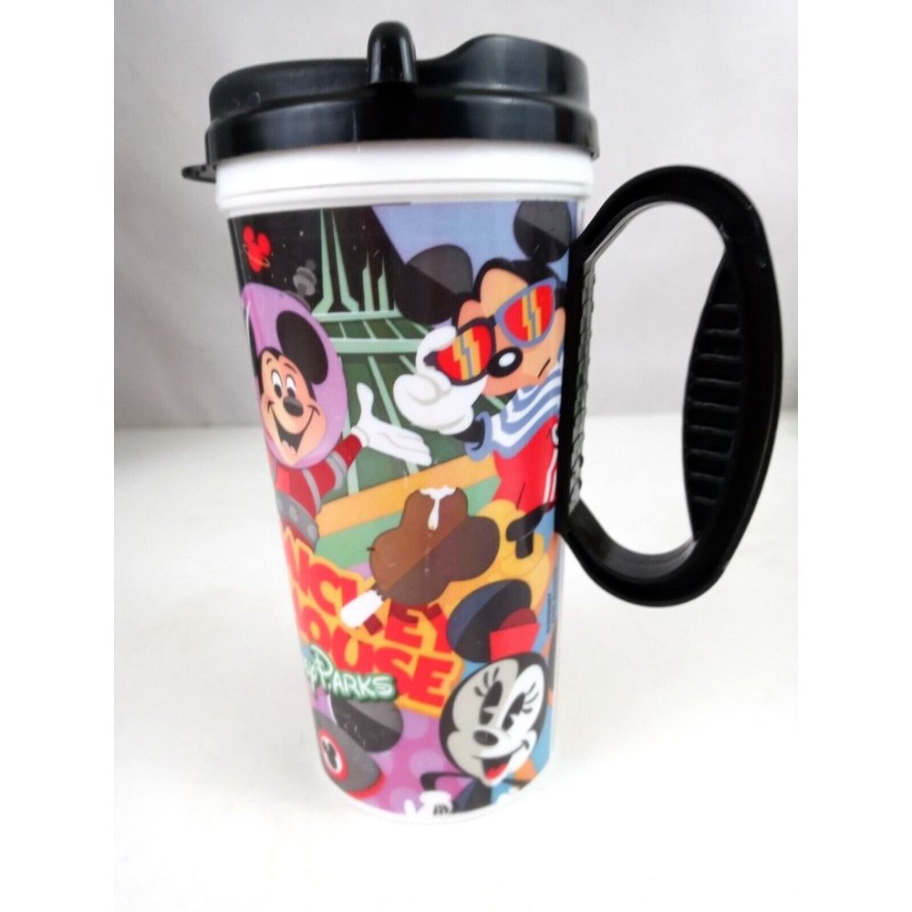 Vintage Whirley Disney Parks Mickey Mouse Clubhouse Collectible Travel Mug & Lid